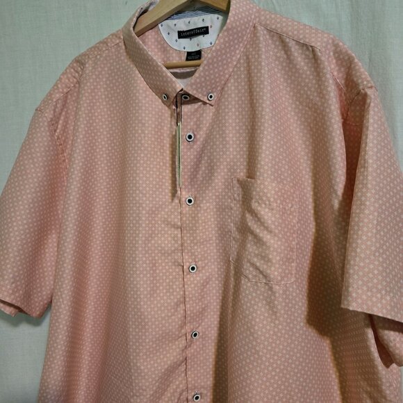 Interaffair shirt mens 4XL pink w/ white diamond short-sleeve button-down NWT - Picture 4 of 9